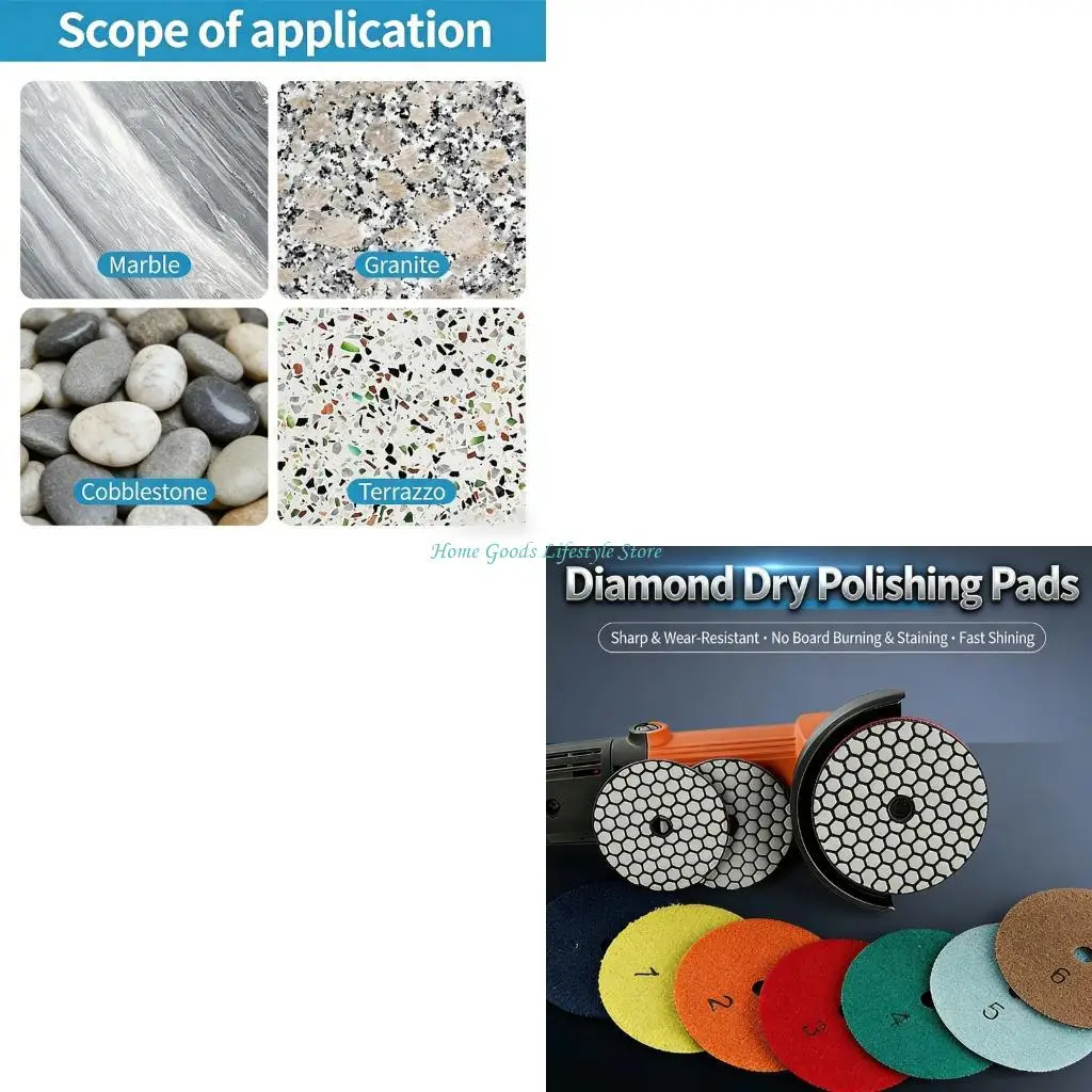 

E74E 4PCS 3.93inch Carbon Polishing Pad For Detailed Stone Finishing With Durability Resin Carbon Countertop Edges Polishing
