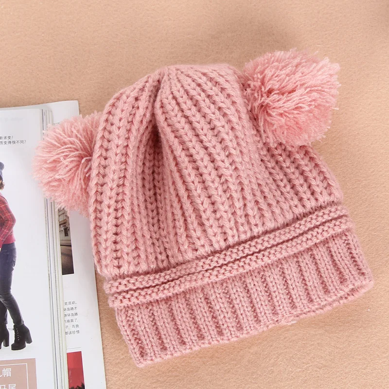 

Newborn Baby Hats For Girls Boy Winter Warm Knitted Infant Pullover Cap 0-2Years Casual Beanies Basic Toddler Crochet Bonnet New
