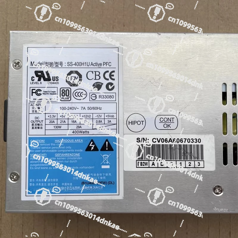 Original SS-400H1U Active PFC 400W 1U Industrial Control Server Power Supply
