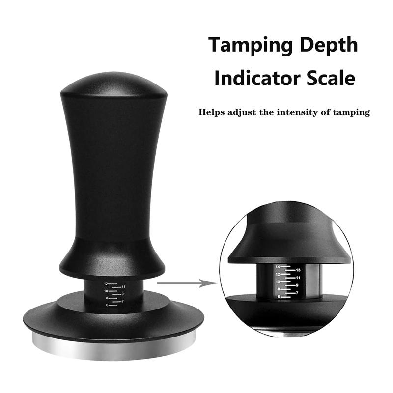2 قطعة/المجموعة الفولاذ المقاوم للصدأ الصحافة المستمرة المطرقة سدادة قهوة 51/53/58 مللي متر تصميم الربيع الداخلي متوازن قوة ثابتة القهوة تامب