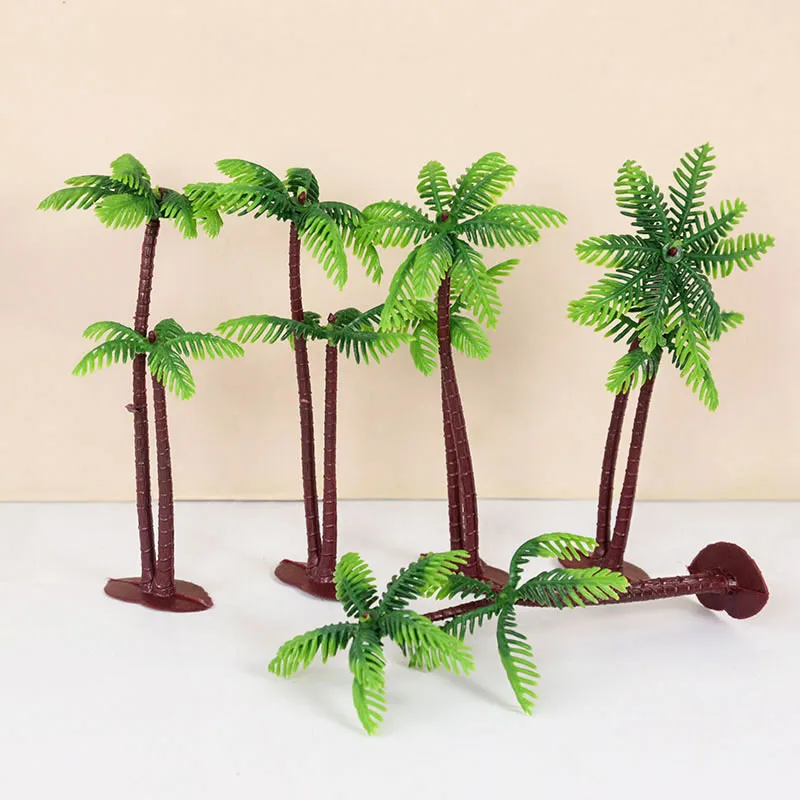 5/10pcs Coconuts Tree Palm Tree Cake Toppers Tropical Hawaiian Baby Shower Wedding Birthday Party  Island Theme Cake Decorations