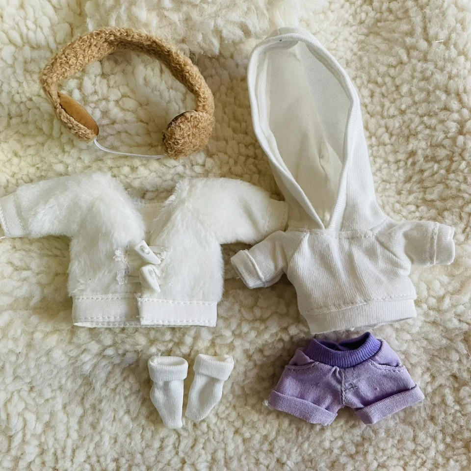 Obitsu 11 Poppenkleding Geschikt Voor Ob11 P9 Uf-Maat Babykleertjes Set Hoornjas Winterpopaccessoires (5 Punten)