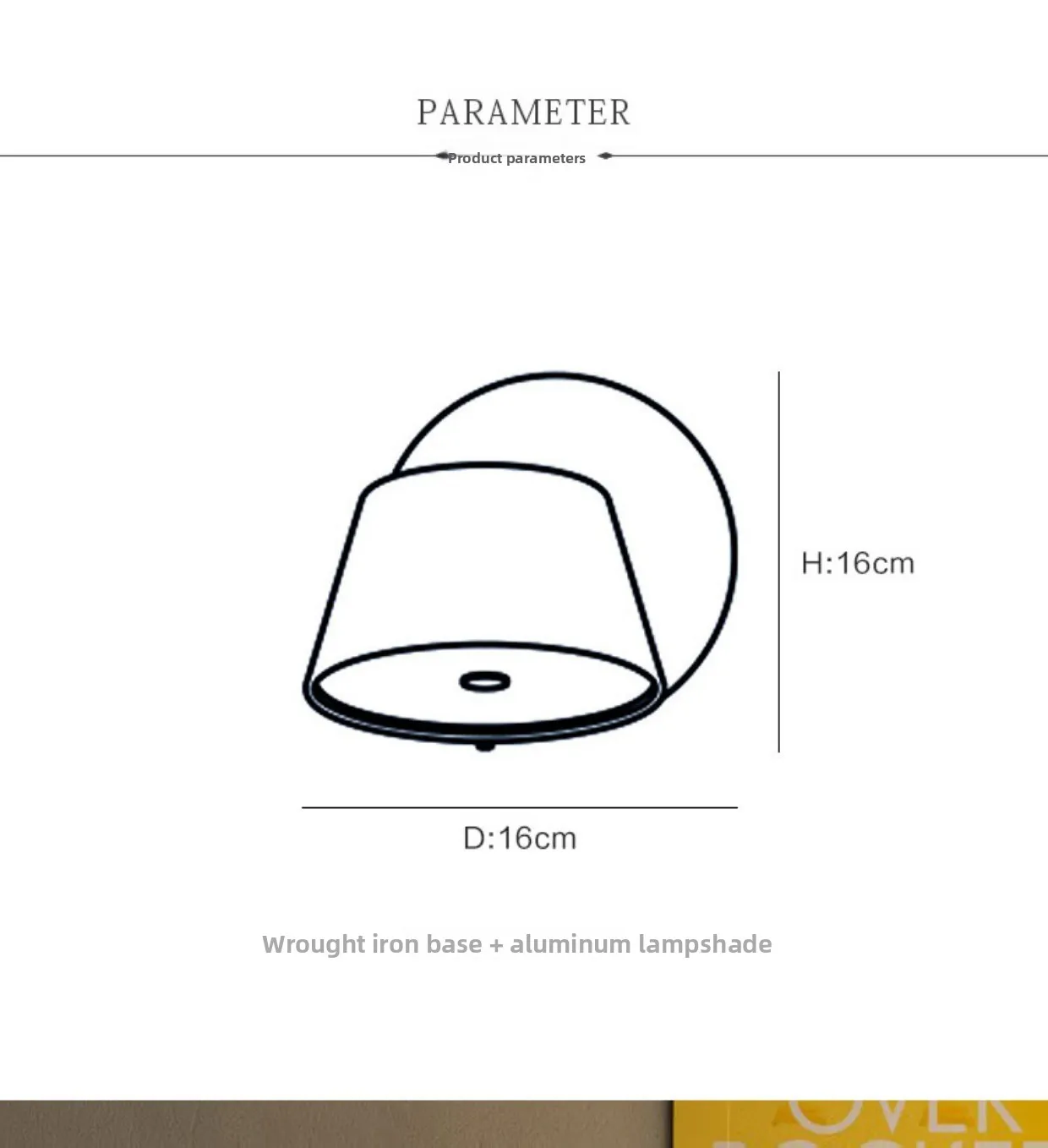 Bedroom bedside wall lamp Rotatable reading wall lamp Nordic creative drum lamp aisle