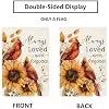 Always Loved Never Forgotten Memorial Fall Thanksgiving Garden Flag 12x18 Inch Double Sided Cardinal Sunflower Cemetery Yard llz
