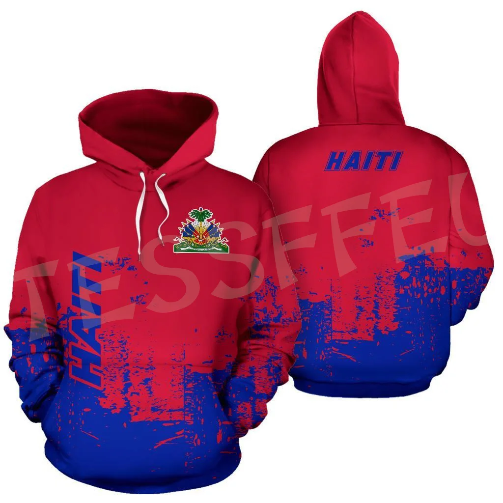 

Custom Name Country Flag Caribbean Sea Haiti Retro Vintage Pullover Tracksuit 3DPrint Streetwear Harajuku Jacket Funny Hoodies 3