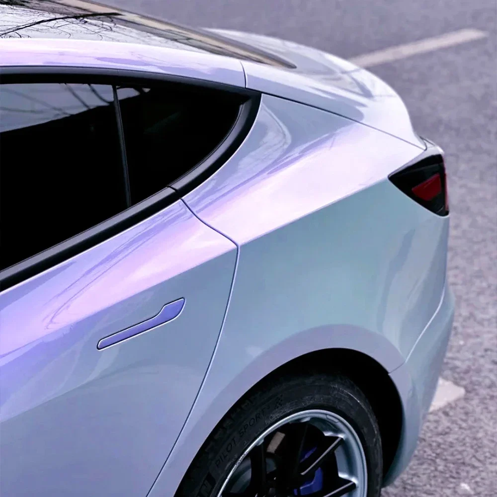 

Platinum Grey Purple Car Wrap Sticker Vinyl Film Color Change PET Bubble Free Film PVC Decal Car Accessories Interior Exterior