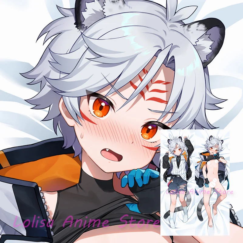 

Dakimakura White Tiger Boy Shota Anime Double-Sided Print Life-size Body Pillow Cover Pillowcase