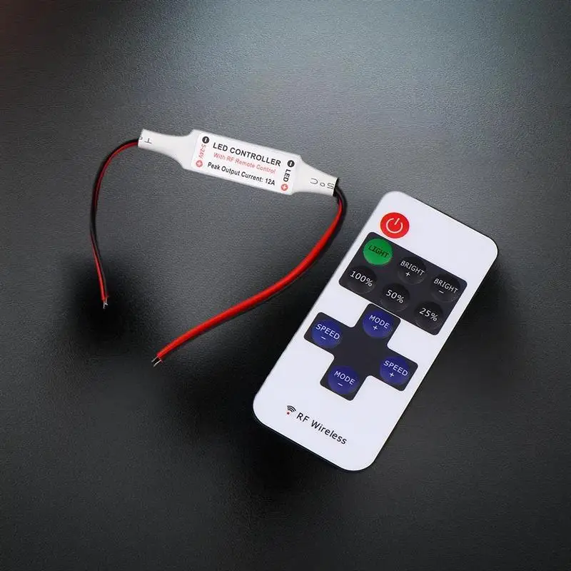 1/3/5Pcs 5-24V Led Dimmer Controller RF 11-Key Monochrome Montroller Wireless Remote Control For LED Strip Light