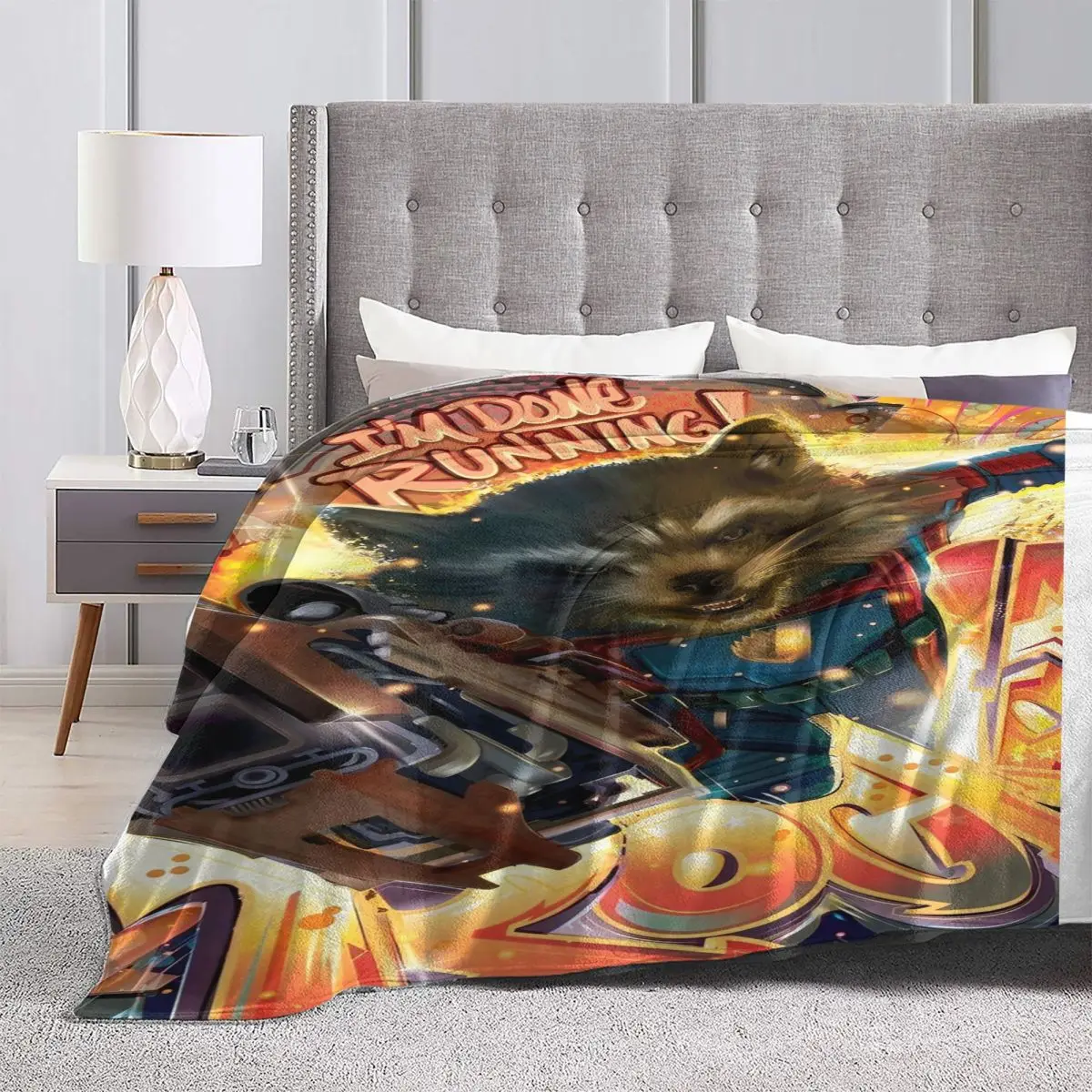 Guardians Of The Galaxy Blanket rocket Camping Flannel Throw Blanket For Couch Bed Super Soft Design Quality Bedspread