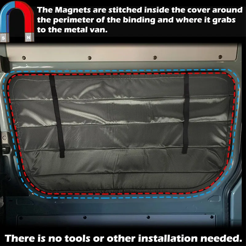 Foldable Windshield Sun Shade Cover ,Insulated Blackout Sliding Door Window Cover for Mercedes-Benz Sprinter Van 2007-2022,