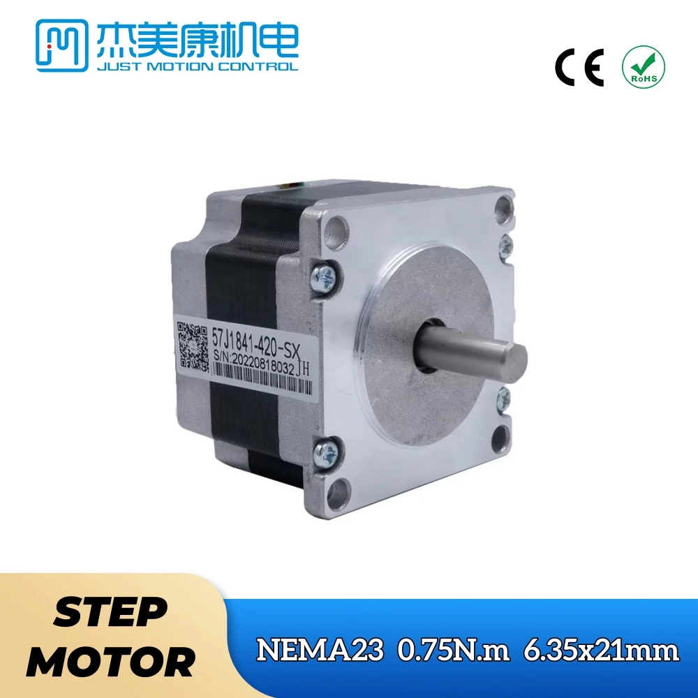 

Nema23 JMC 57J1841-420-SX Low Price 0.75N.m Hybrid DC Micro Stepper Motor Low Noise 2A for CNC Robotic Arm Textile Machine Kits