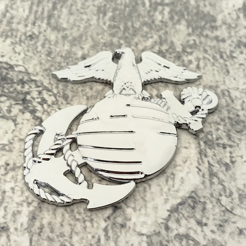 1pc 3D Metal Emblem For Automobiles Rear Decorative Strip Refit Side Sticker Personalized Car Stickers Eagle Texture Marine Corp