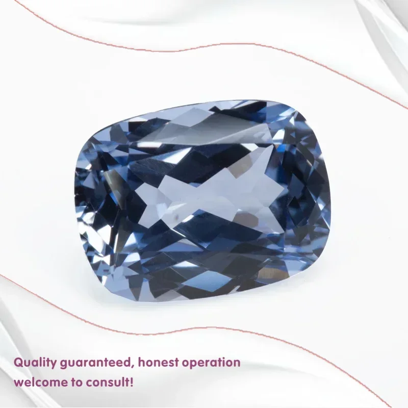 

J-Lab Grown Sapphire Cornflower Colour Rectangular Cushion Shape VVS1 DIY Advanced Charms Jewelry Making Materials Certificate