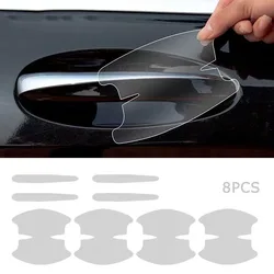 Universal Car Door Handle Bowl Scratch Protective Stickers Transparent Car Handle Anti-collision Protection Strip 4/8PCS