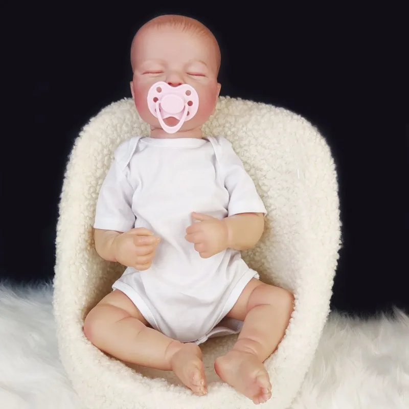 1pcs 50 ซม.ครึ่งกาวตุ๊กตาเด็กทารก Reborn 3D-ภาพวาดผิวและมือภาพวาดผม 20 นิ้วผ้านุ่มตุ๊กตาน่ารักของขวัญวันเกิด