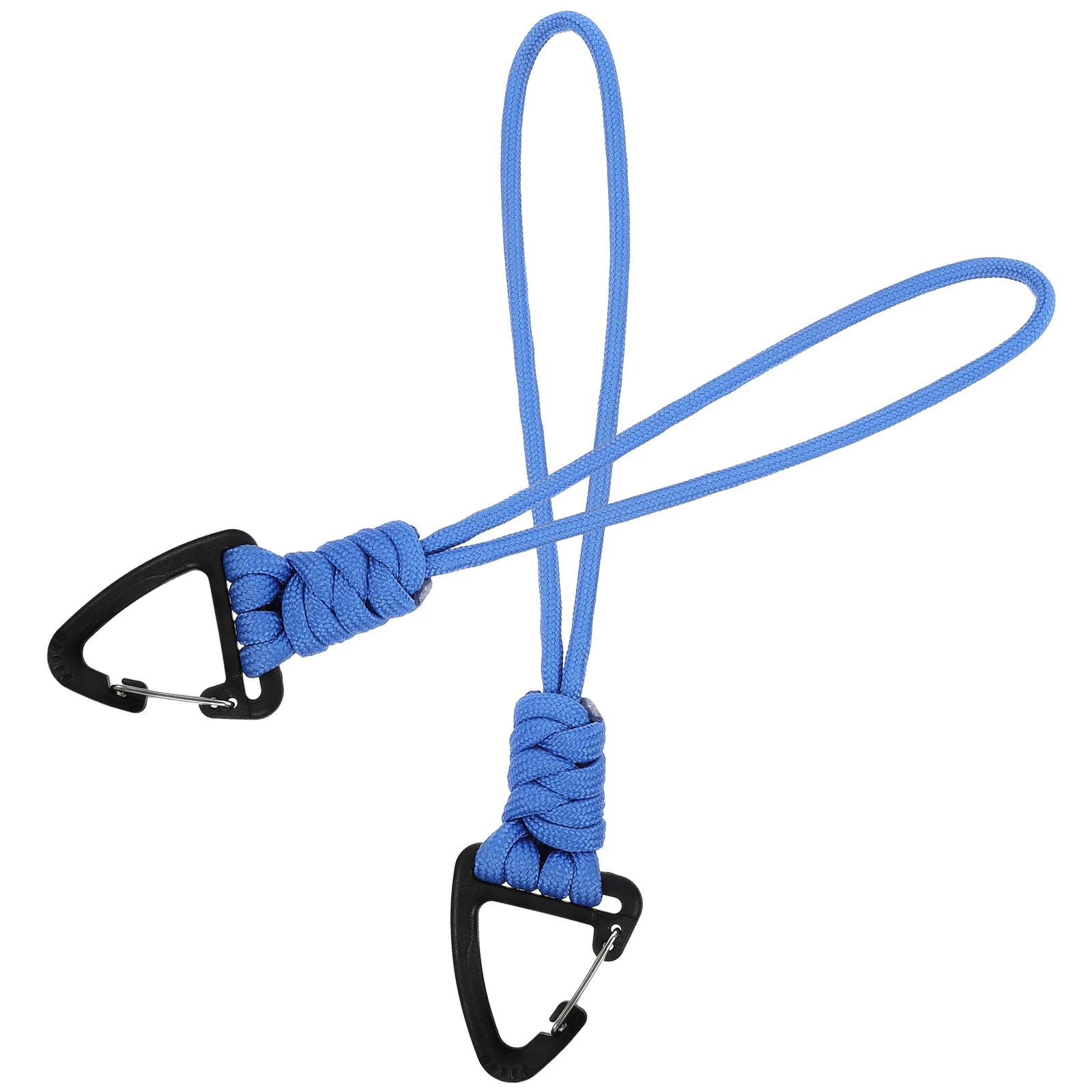 

2Pcs Keychain Anti-loss Lanyards Sturdy Polyester Rope Wrist Strap Camping Hook Carabiner Detachable Buckle Blue Multifunctional