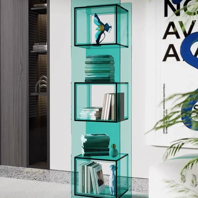 

Acrylic floor-to-ceiling bookshelf, living room storage, locker, Lego figure display stand, simple multi-layer.