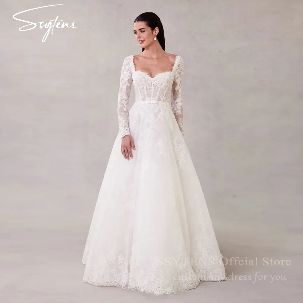 

SSYTENS Elegant Applique Bridal Dresses for Brides A Line Corset Wedding Dresses Women 2026 Full Lace Wedding Gowns Customized
