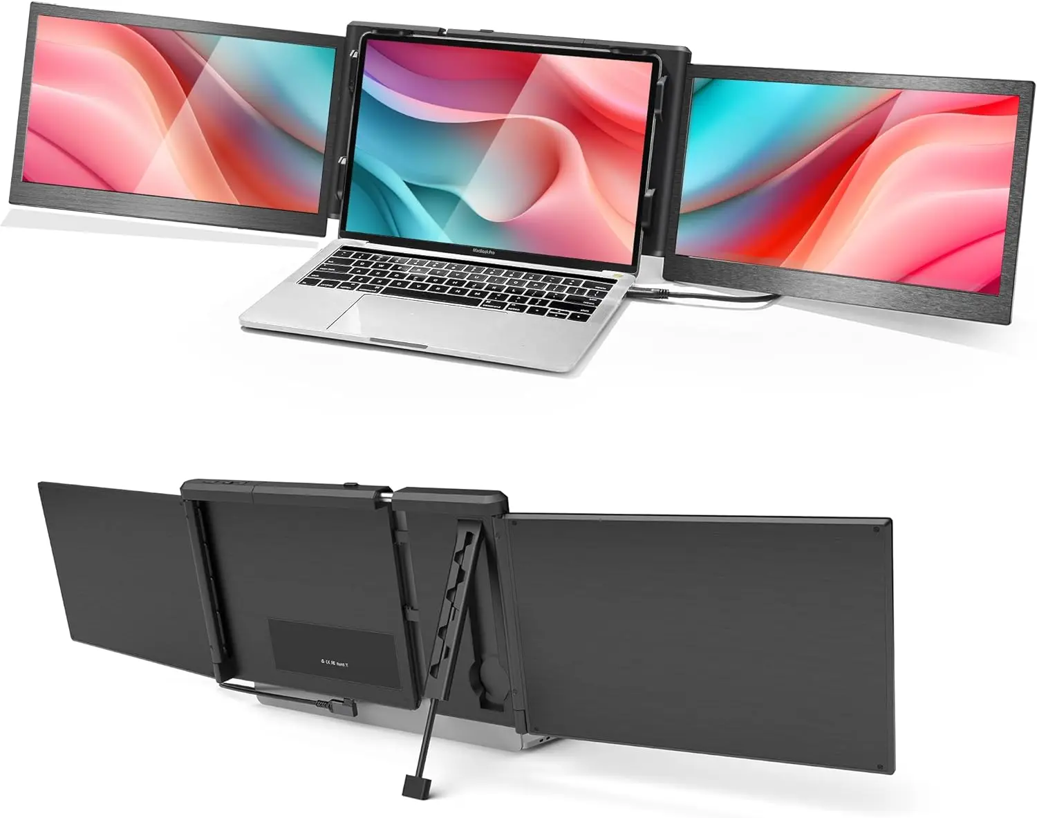 P2 PRO Triple Portable Monitor for Laptop Screen Extender 13.3'' FHD 1080P Display Type-C for 13.3-16.5'' Notebook Computer