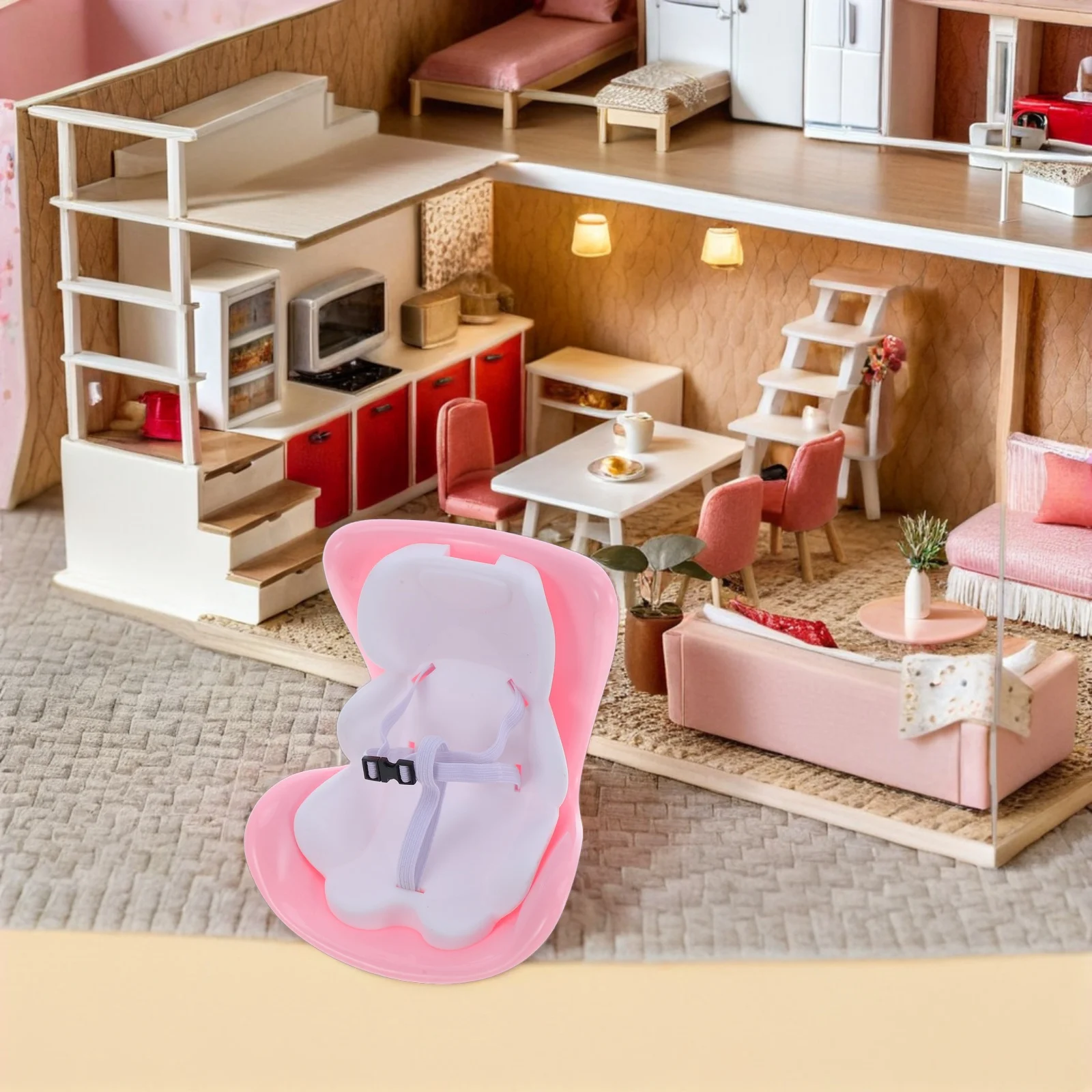 1 set mini-stoel voor clip-on auto, ideaal voor interieurdecoratie, lichtgewicht, eenvoudige montage, perfect voor