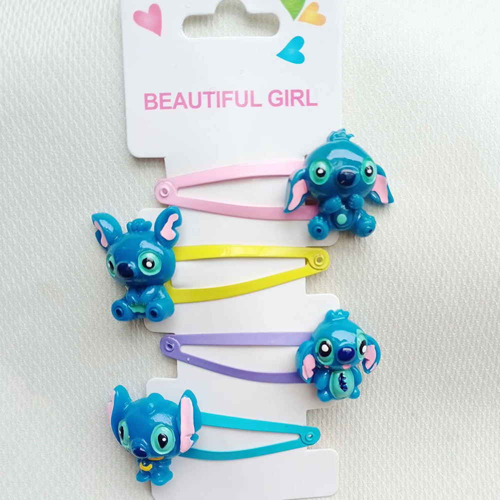 Disney Anime Lilo & Stitch Hair Bands Kawaii Stitch Hairpin Cartoon Rubber Band Hair Accessoires Girl Gifts Toy