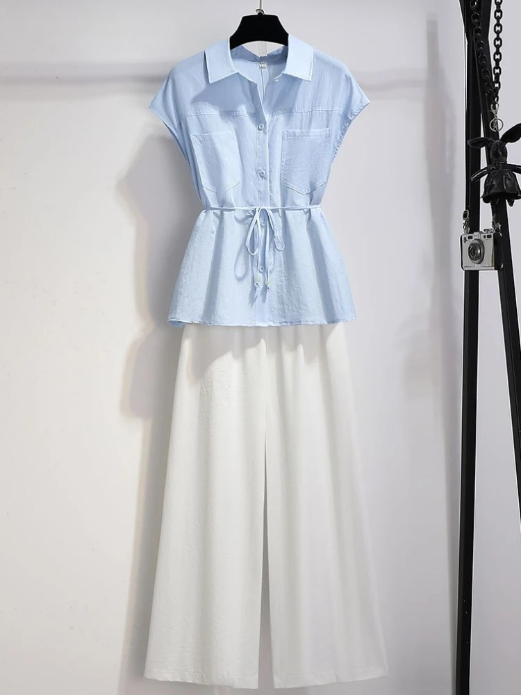 

Linen Cotton Ladies Trouser Luxury Clothes New in Matching Groups Tailor with Sleeve Y2k Streetwear Women's Pants Two Piece Set