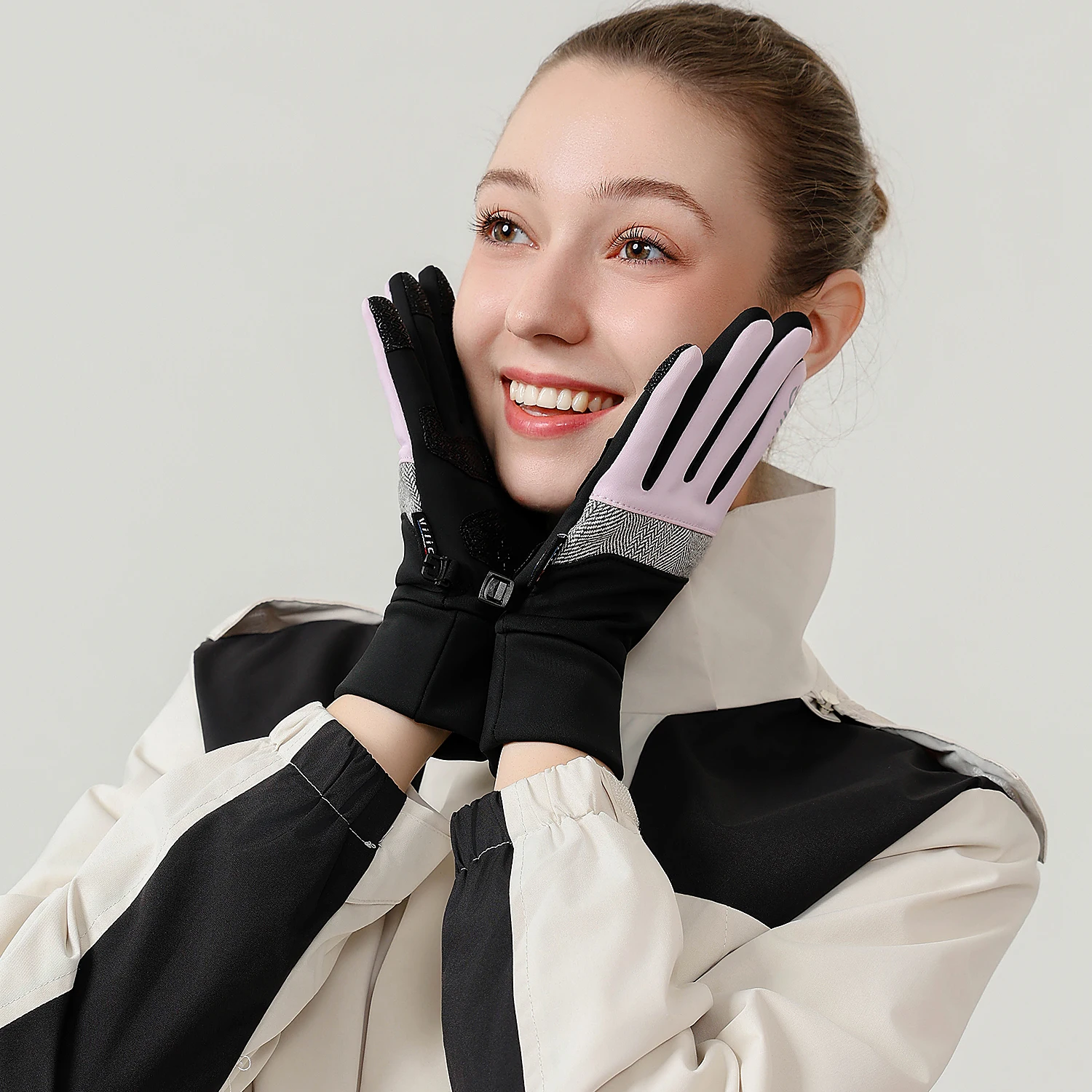 

Winter Cycling Warm Gloves Men's and Women's Palm Silicone Anti Slip Night Reflective Gloves Off-road Cycling Skiing Gloves