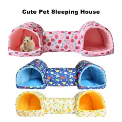 Small Animal Tunnel Bed Plush Hamster Nest Bed Guinea Pig Cozy Hideout Warm Bunny Toys for Kittens Ferrets Rabbits Hedgehogs