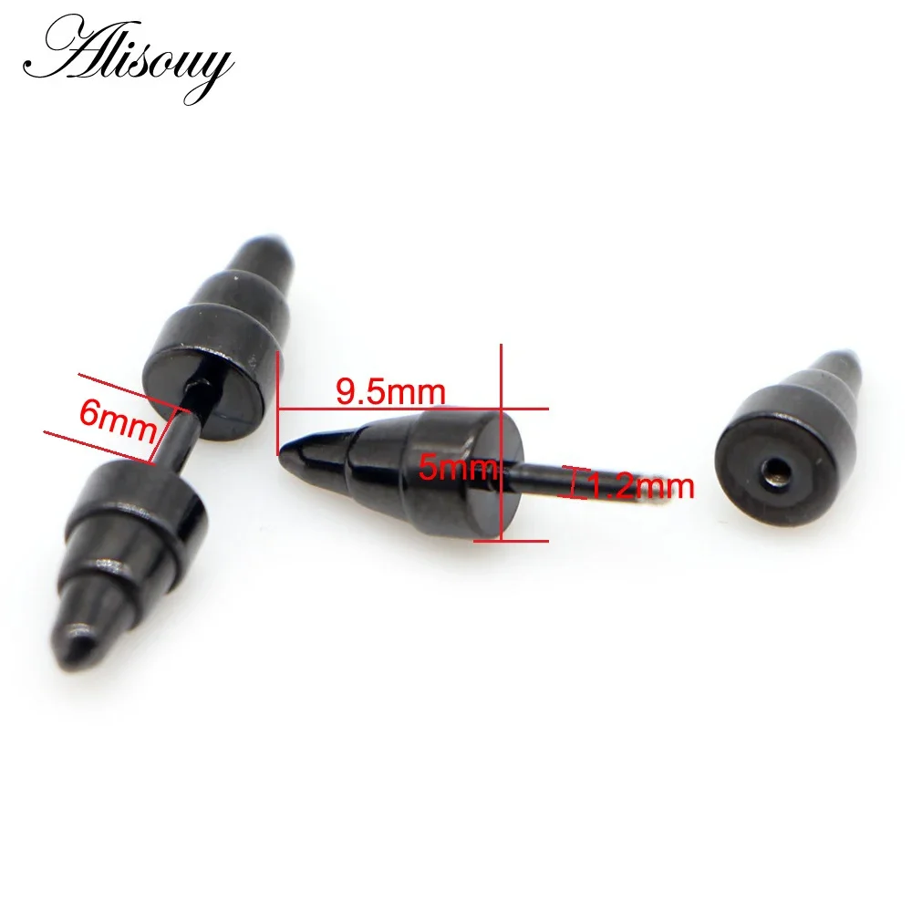 2 Pieces Punk Men Women Stud Earring Anti Allergic Stainless Steel Body Piercing Fashion Dumbbell Stud Earrings Jewelry