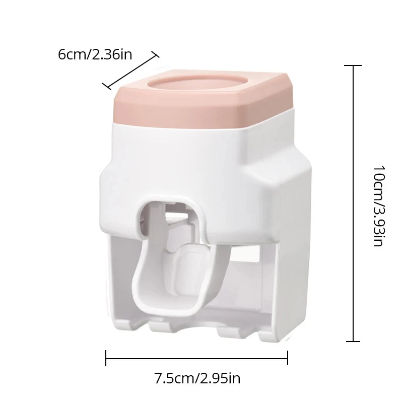 1pc Automatic Toothpaste Dispenser Creative Wall Mount and Small Toothbrush Holder Squeezer for Family Shower Bathroom