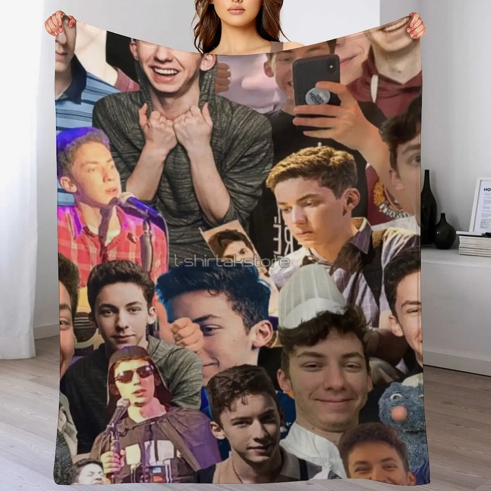 Andrew Barth Feldman photo collage Throw Blanket Year Round Soft Comfortable Blanket for Home