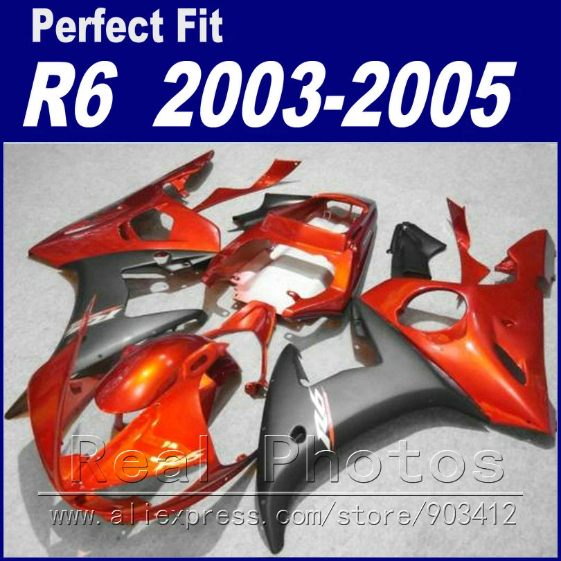 New Hot sale body work for YAMAHA R6 fairing kit 2003 2004 2005 maroon matte    Fairing YZF fairings 03 04 05