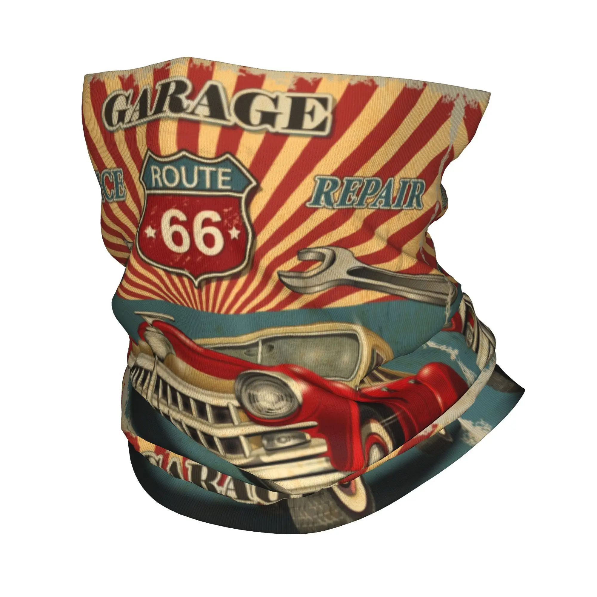 

Ретро Route 66, бандана, гетры с принтом, винтажный американский дорожный знак, автомобильная маска, шарф, многофункциональный головной убор, велосипедный ветрозащитный