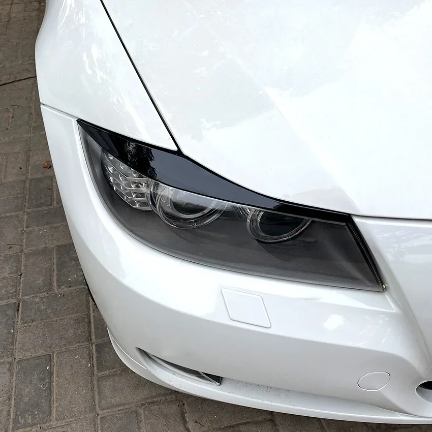 Picture 5: Car Headlight Lamp Eyebrows Cover Trim Stickers For BMW 3 Series E90 E91 320i 330i 2005-2012 Model ABS Material Car Accessories