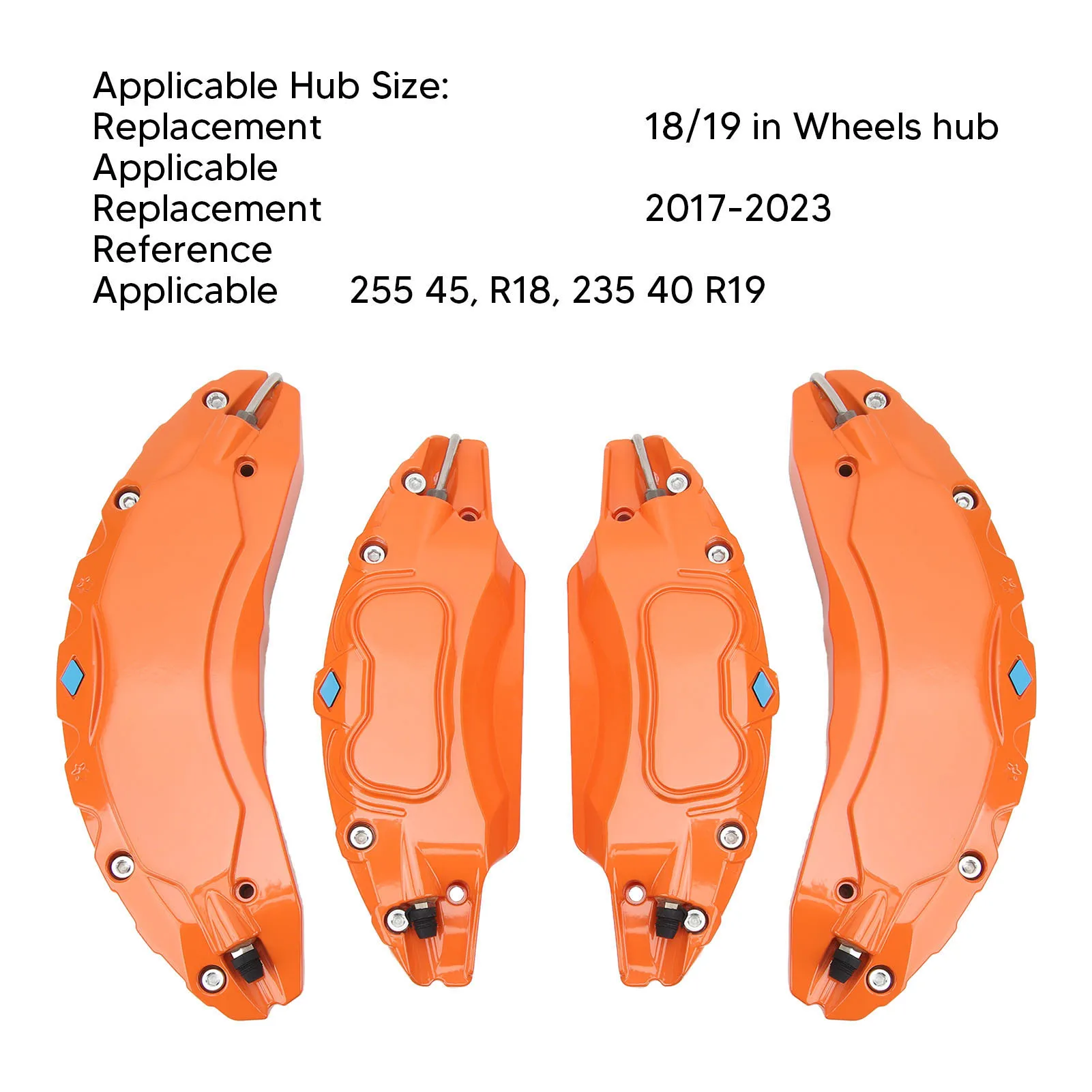 

4PCS Orange Aluminum Alloy Brake Caliper Covers for Tesla Model 3 18/19in Wheels Hub High Quality