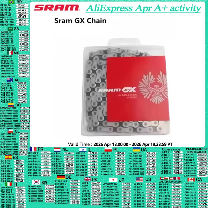 

Sram GX NX SX Eagle 12 Speed Chain MTB Solid Pin Riveting 116L 126L Mountain Bike Bicycle Chain Eagle Magic 1 Pcs Chain Part