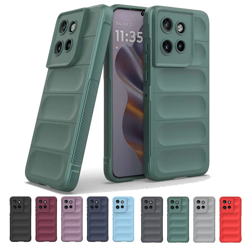 Luxury 6D Matte Silicone Stripe Pattern Anti-fall Cover for MOTO Edge 50 Neo 40 PRO Fusion Motorola G85 G34 G84 G54 Soft Shell