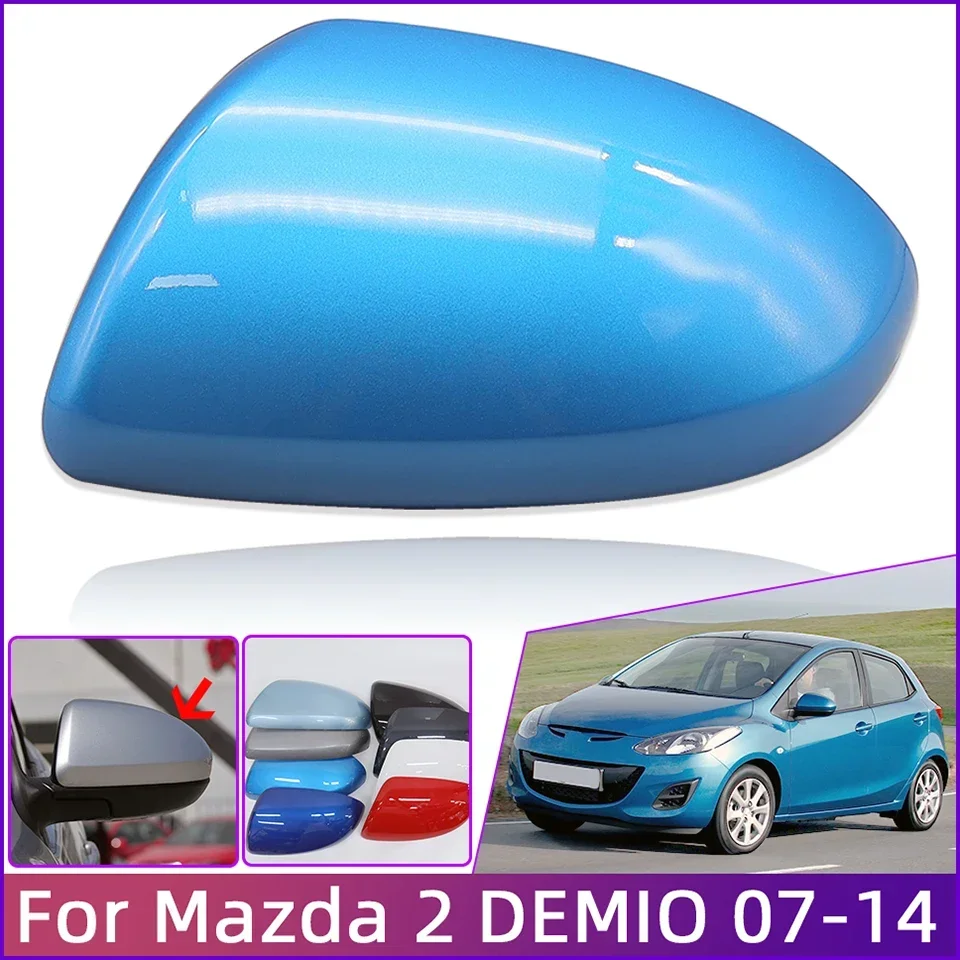 Auto Achteruitkijkspiegel Cover Cap Voor Mazda 2 Demio 2007 2008 2009 2010 2011 2012 2013 Wing Zijspiegel Shell Behuizing Case Geschilderd