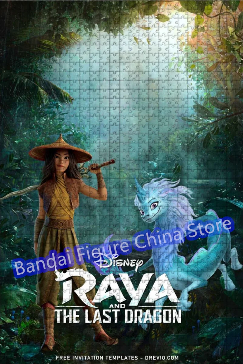 Disney Cartoon Print Puzzle108/200/300/500/1000 sztuk Raya i ostatni smok puzzle gry zabawki edukacyjne prezenty
