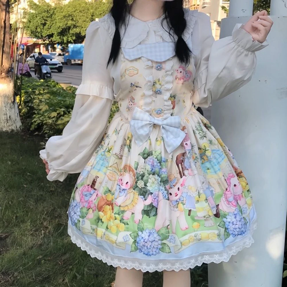 

Cute genuine strap skirt sweet versatile super cute Lolita dress original lolita dress Lolita cheap maxi dresses for women