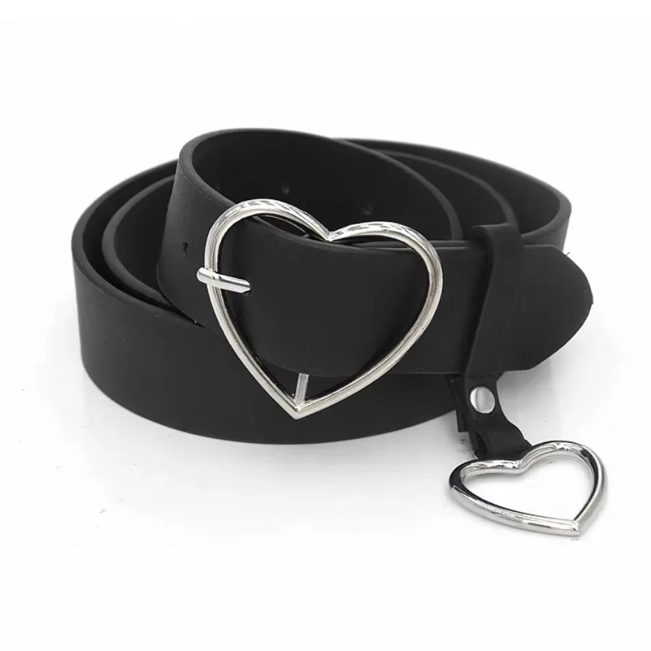 Creative Fashion Women Heart-shaped Buckle Waist Belt Version Versatile Needle Buckle Personalized Jeans Waist Belt Accessories