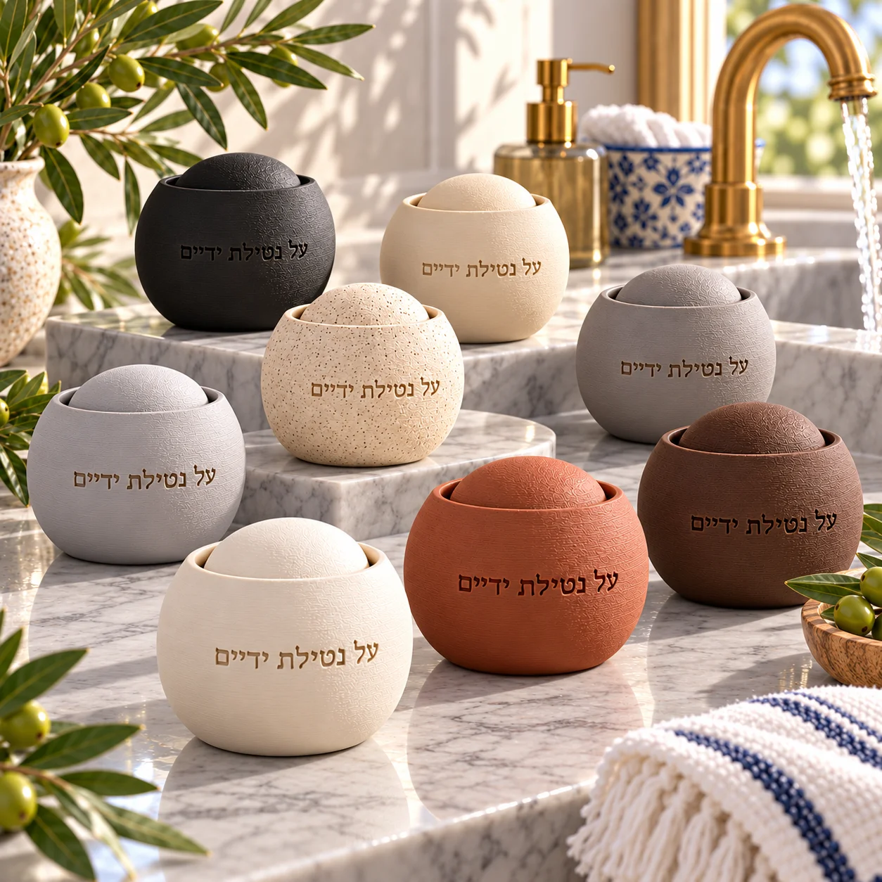 Negel Vasser Netilat Yadayim Washing Cup Hebrew Inscribed Jewish Ritual Hand Wash Vessel Judaica Religious Gift Home Decor Bar B