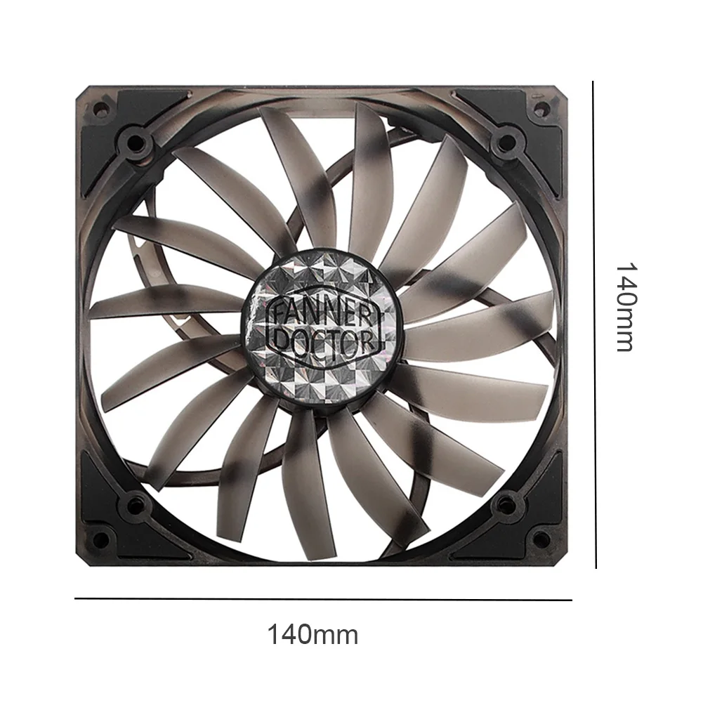 140mm RGB Chassis Cooling Fan 4Pin Heatsink Dissipation for Computer PC Desktop Computer Case Cooler Colorful Color Changing