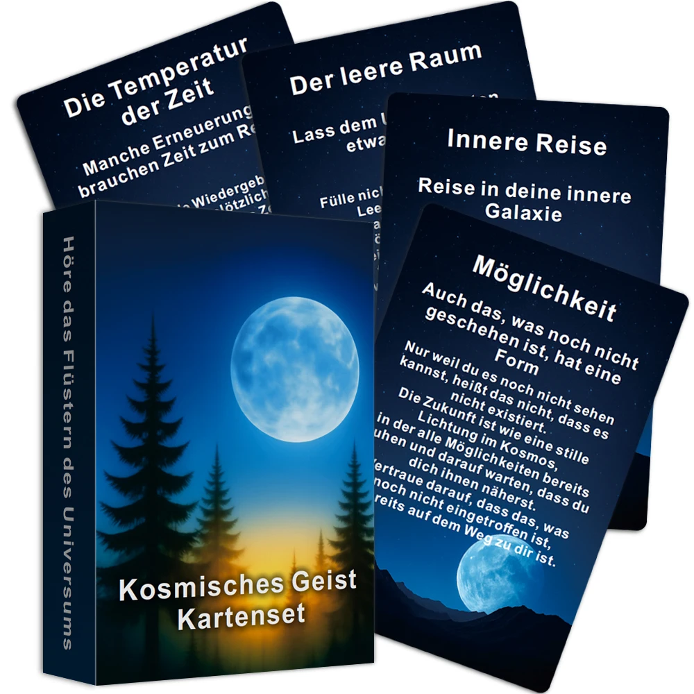 

German Oracle Deck, Cosmic Wisdom Oracle Card - 48 Inspirational Message Cards from the Universe, Reflection Tool, 12*8cm