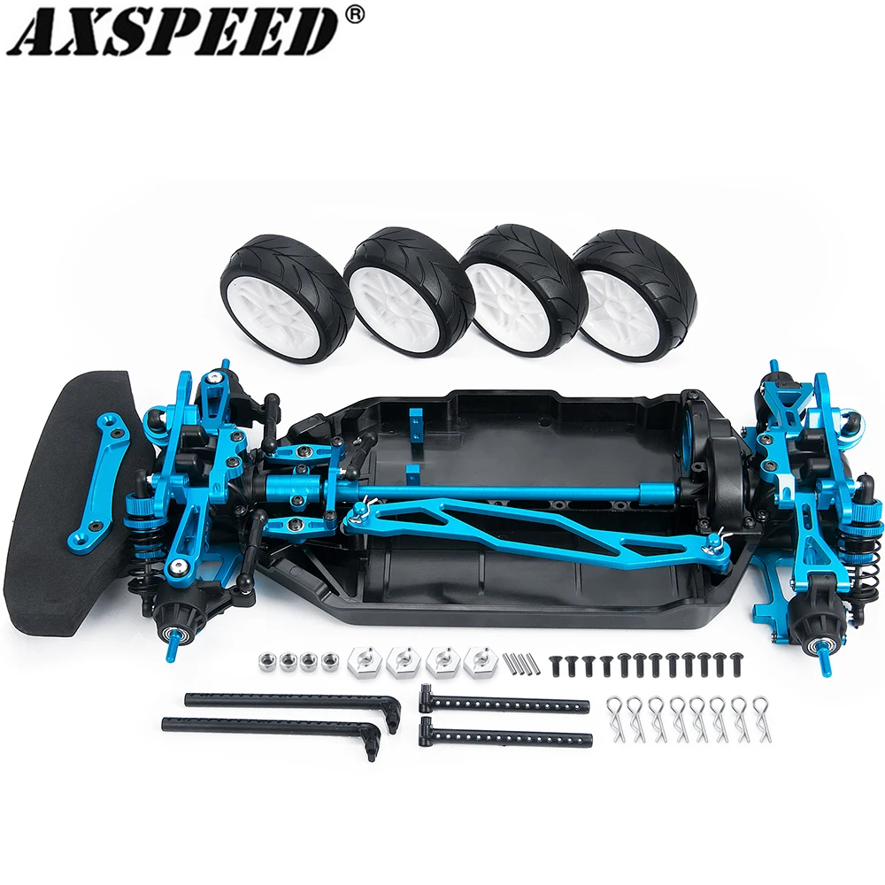 Aksspeed metalowo-plastikowa obudowa rama obudowy zestaw do Tamiya TT02 1/10 Model RC akcesoria ulepszenie samochodu