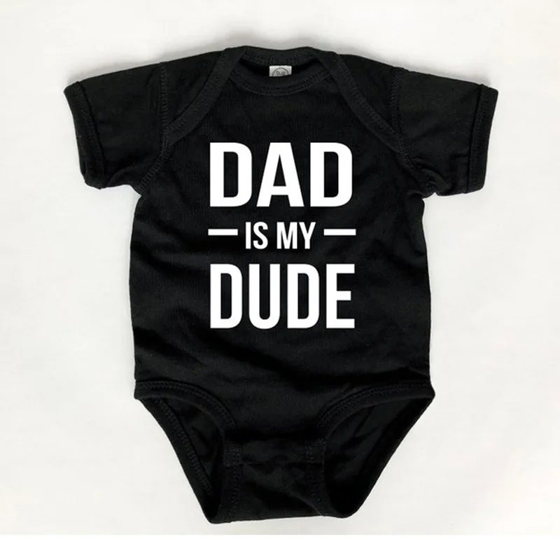 

Newborn 0-6M Baby Boy Romper Bodysuit Letter DAD Black Color Girl Jumpsuit Infant Playsuit Climbing Outfit Toddler Clothes A674