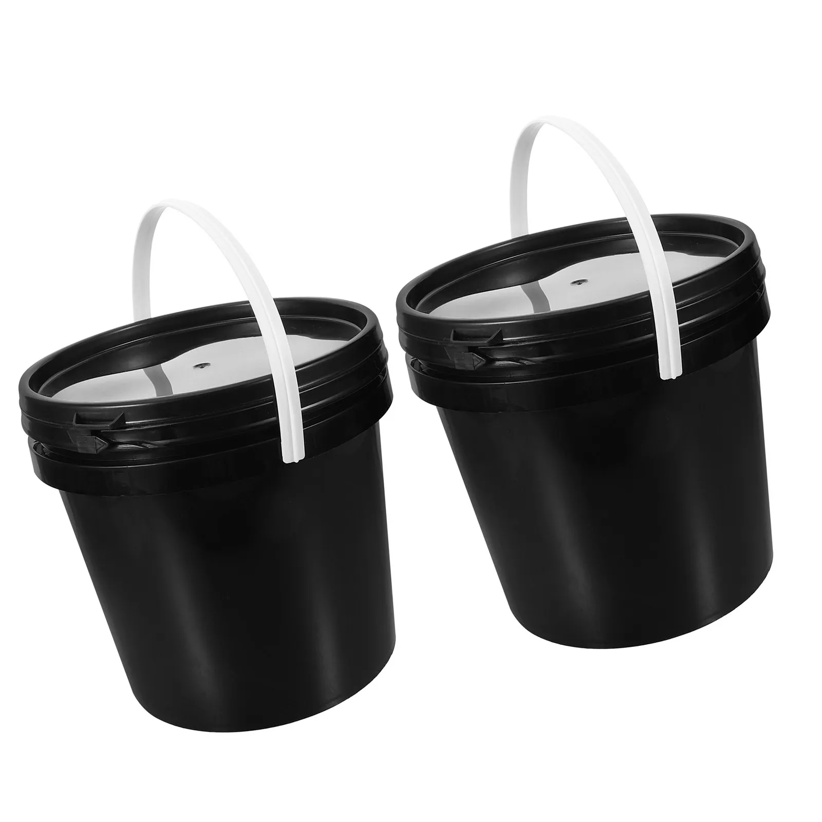 Black Square Paint Storage Can with Lid Stackable Light Blocking Plastic Bucket for Oil Paint