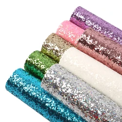 15x21cm 8pcs A5 Solid Color Chunky Glitter Faux Synthetic Leather Leatherette Vinyl Sheets Fabric Set DIY Earrings Bows Projects