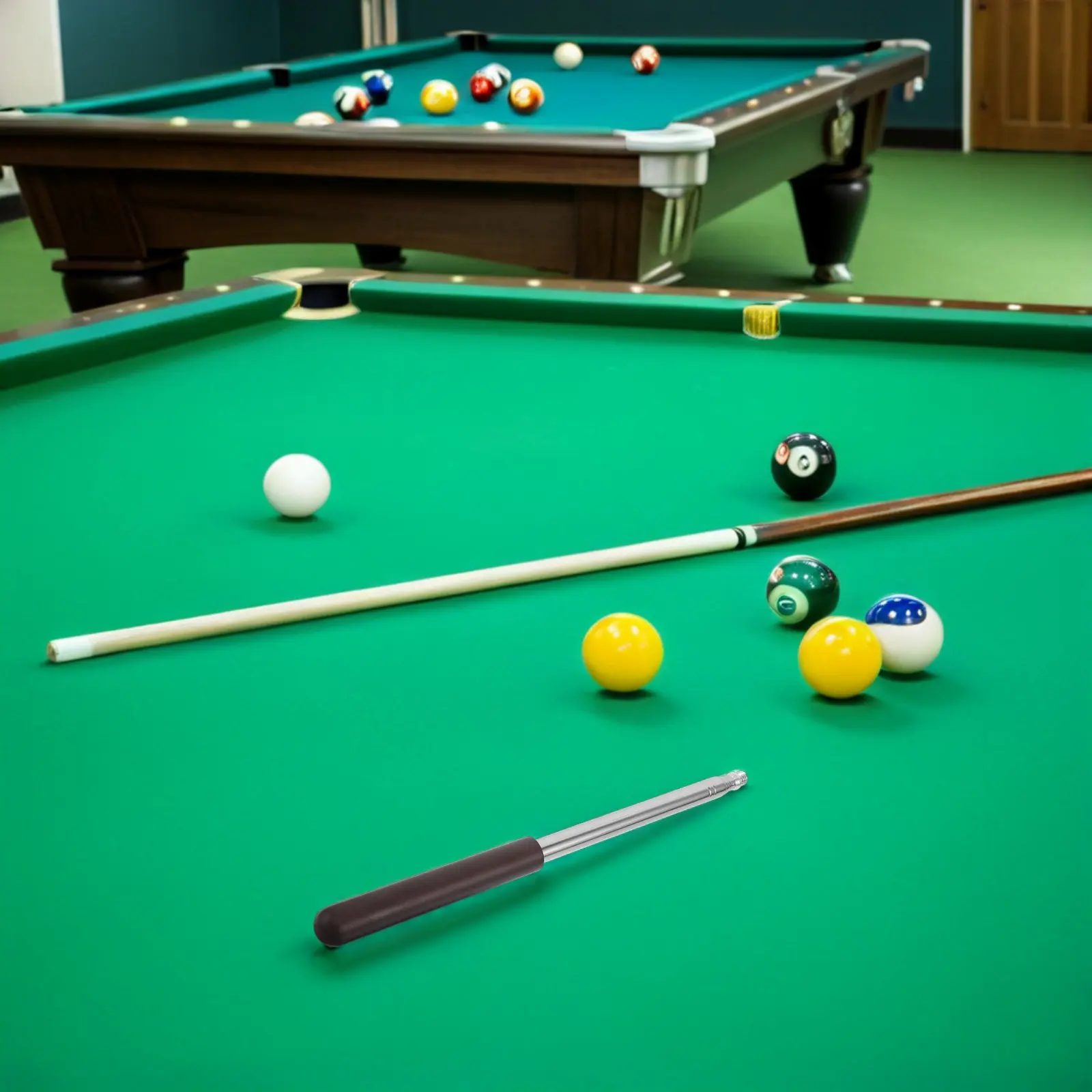 

Retractable Telescoping Billiards Cue Bridge Stick Adjustable 14-63 Inches Non Slip Wooden Handle Pool Snooker Extension Rest