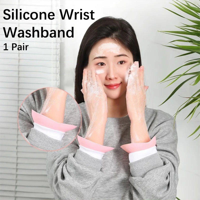 1Pairs Wrist Washband Silicone Wrist Wash Towel Band Wristband Scrunchies For Wash Face For Women Headband